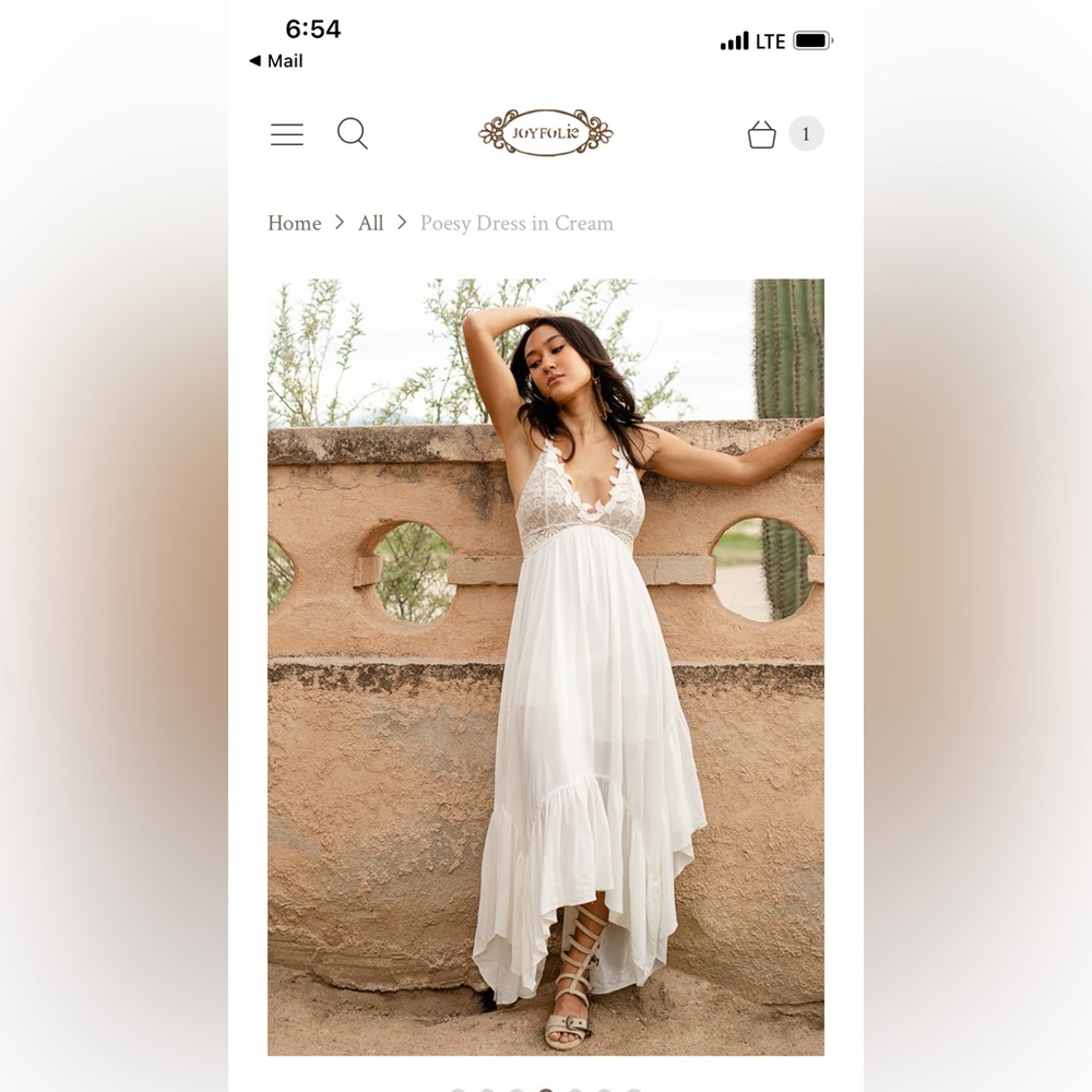 Joyfolie POESY DRESS IN CREAM